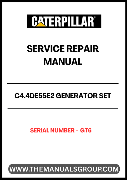 Ensure the longevity and optimal performance of your CAT C4.4DE55E2 Generator Set with our comprehensive Service Repair Manual. Designed specifically for serial number GT6, this manual provides detailed instructions and insights to help you troubleshoot and maintain your generator effectively.