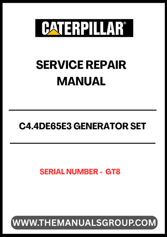 Ensure the longevity and optimal performance of your CAT C4.4DE65E3 Generator Set with our comprehensive Service Repair Manual, specifically designed for serial number GT8. This manual is an essential resource for technicians and operators, providing detailed instructions and insights to troubleshoot and maintain your generator effectively.
