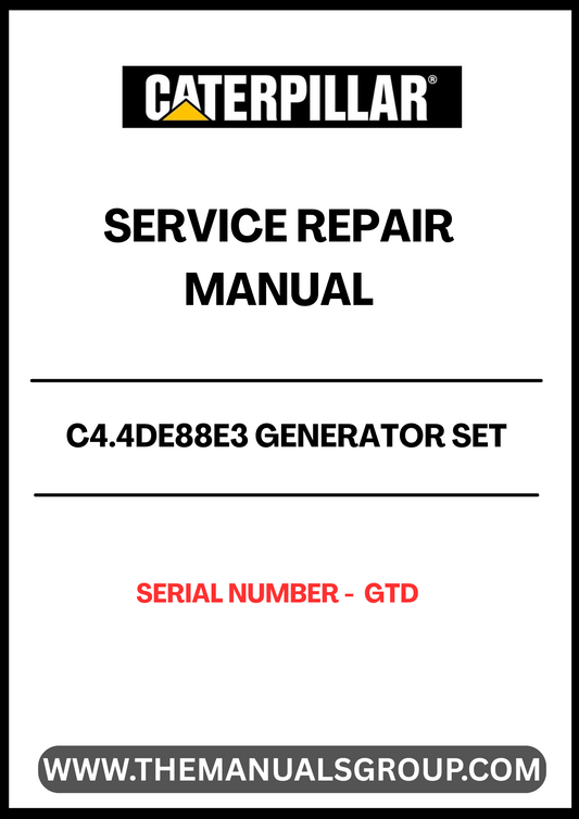  Ensure the longevity and optimal performance of your CAT C4.4DE88E3 Generator Set with our comprehensive Service Repair Manual. Designed specifically for serial number GTD, this manual provides detailed instructions and insights to help you troubleshoot and maintain your generator effectively.