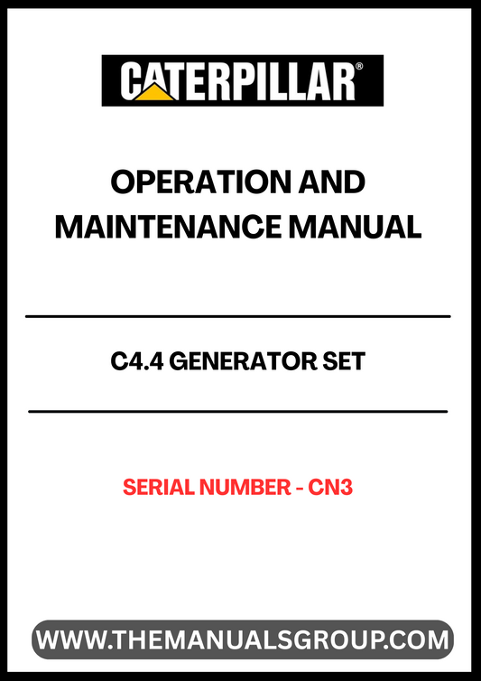 Discover the essential CAT C4.4 Generator Set Operation and Maintenance Manual, specifically designed for serial number CN3. This comprehensive guide is your go-to resource for understanding the operational intricacies and maintenance requirements of your generator set, ensuring optimal performance and longevity.