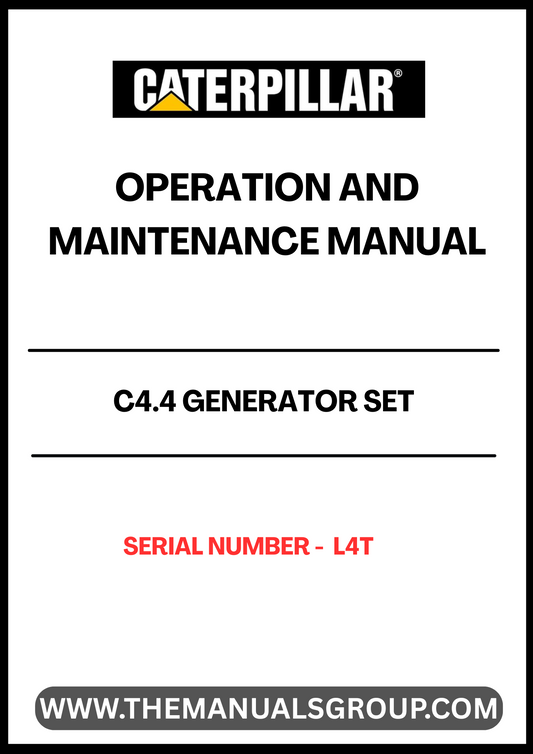 Discover the essential CAT C4.4 Generator Set Operation and Maintenance Manual, specifically designed for serial number L4T. This comprehensive guide is your go-to resource for understanding the intricacies of your generator set, ensuring optimal performance and longevity.