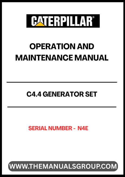 Discover the essential CAT C4.4 Generator Set Operation and Maintenance Manual, designed specifically for serial number N4E. This comprehensive guide provides detailed instructions and insights to ensure optimal performance and longevity of your generator set.