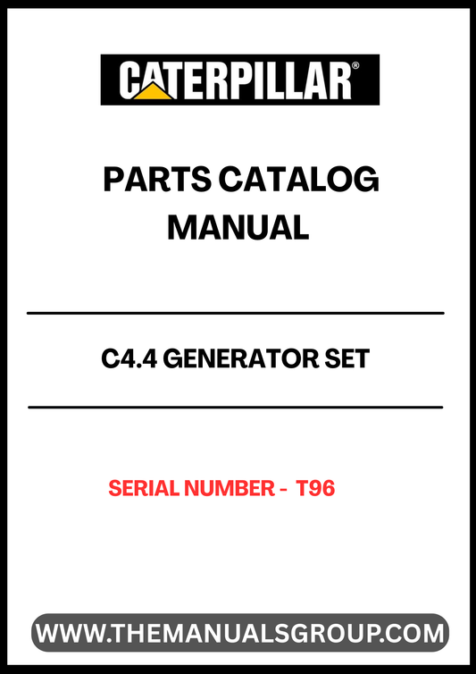 Discover the essential CAT C4.4 Generator Set Parts Catalog Manual, designed specifically for serial number T96. This comprehensive manual serves as a vital resource for maintenance and repair, ensuring your generator operates at peak performance. With detailed diagrams and part specifications, you can easily identify and source the components you need.