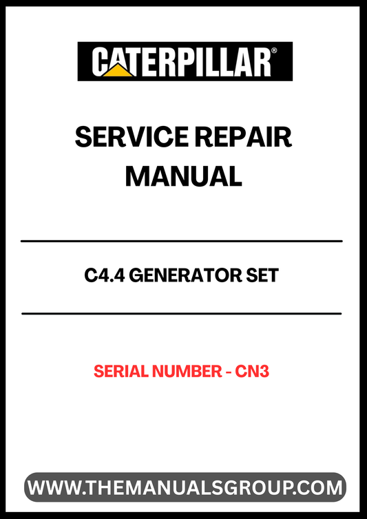The CAT C4.4 Generator Set Service Repair Manual (S/N - CN3) is an essential resource for technicians and operators looking to maintain and repair their generator sets efficiently. This comprehensive manual provides detailed instructions, diagrams, and specifications tailored specifically for the CAT C4.4 model, ensuring you have all the information needed to keep your equipment running smoothly.