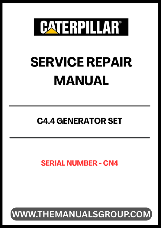 Ensure the longevity and optimal performance of your CAT C4.4 Generator Set with our comprehensive Service Repair Manual, specifically designed for serial number CN4. This manual is an essential resource for technicians and operators, providing detailed instructions and insights for effective maintenance and troubleshooting.