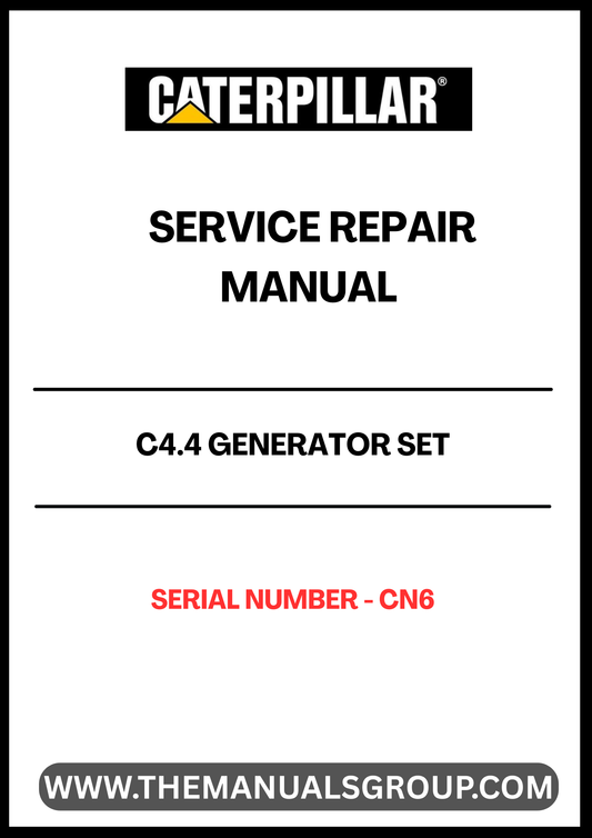 Ensure the longevity and optimal performance of your CAT C4.4 Generator Set with our comprehensive Service Repair Manual, specifically designed for serial number CN6. This manual is an essential resource for technicians and operators, providing detailed instructions and insights for effective maintenance and troubleshooting.