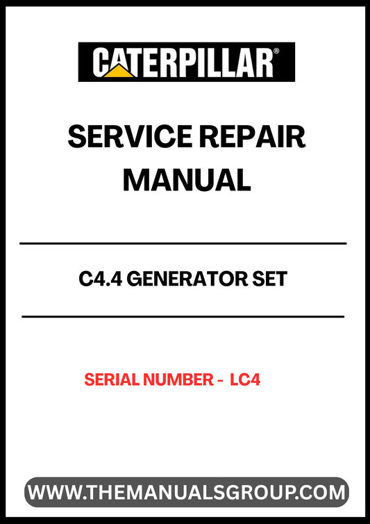 Discover the essential CAT C4.4 Generator Set Service Repair Manual, designed specifically for serial number LC4. This comprehensive guide is an invaluable resource for technicians and operators, providing detailed instructions for maintenance and repair to ensure optimal performance of your generator set.