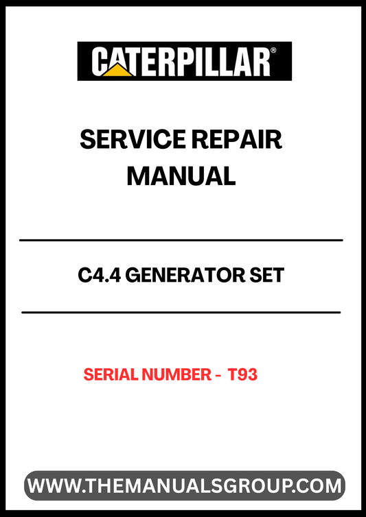 Ensure the longevity and optimal performance of your CAT C4.4 Generator Set with our comprehensive Service Repair Manual, specifically designed for serial number T93. This manual is an essential resource for technicians and operators, providing detailed instructions and insights for effective maintenance and troubleshooting.