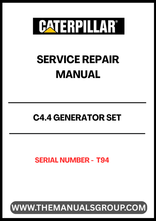 The CAT C4.4 Generator Set Service Repair Manual (S/N - T94) is an essential resource for technicians and operators looking to maintain and repair their generator sets efficiently. This comprehensive manual provides detailed instructions, diagrams, and specifications tailored specifically for the CAT C4.4 model, ensuring you have all the information needed to keep your equipment running smoothly.