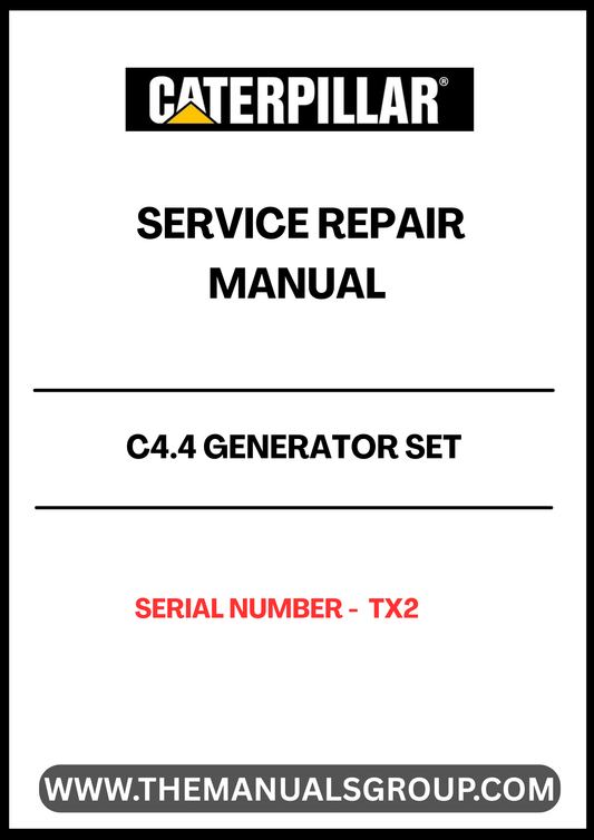 The CAT C4.4 Generator Set Service Repair Manual (S/N - TX2) is an essential resource for anyone looking to maintain or repair their generator set efficiently. This comprehensive manual provides detailed instructions, diagrams, and troubleshooting tips specifically tailored for the CAT C4.4 model, ensuring you have the right information at your fingertips.