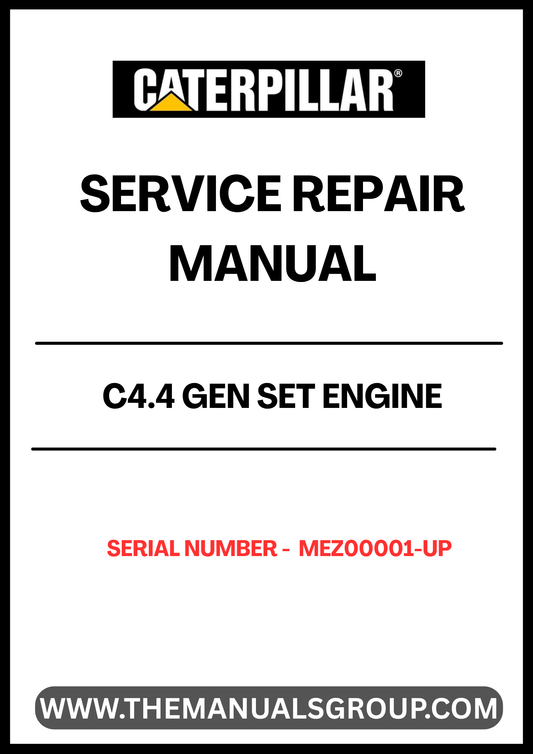 Ensure your CAT C4.4 Gen Set Engine operates at peak performance with the comprehensive Service Repair Manual, specifically designed for serial numbers MEZ00001 and up. This manual is an essential resource for technicians and DIY enthusiasts alike, providing detailed instructions and insights into maintenance and repair procedures.