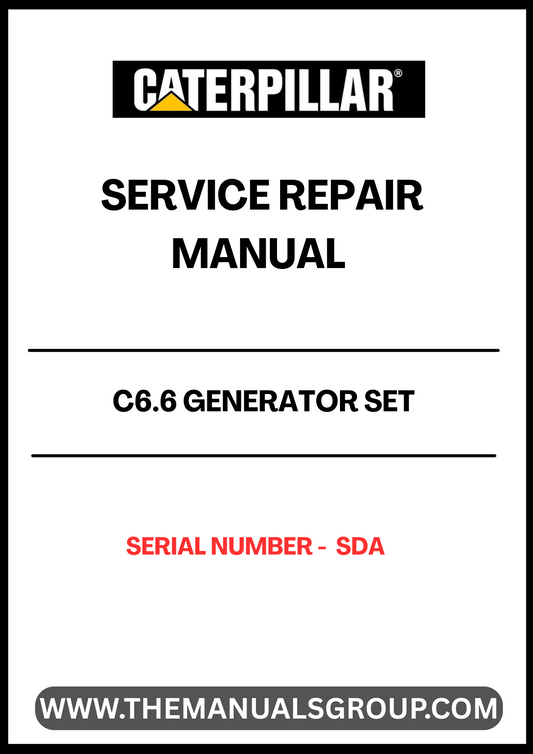  Ensure your CAT C6.6 Generator Set operates at peak performance with our comprehensive Service Repair Manual, specifically designed for serial number SDA. This manual is an essential resource for technicians and operators, providing detailed instructions and insights to troubleshoot and maintain your generator effectively.
