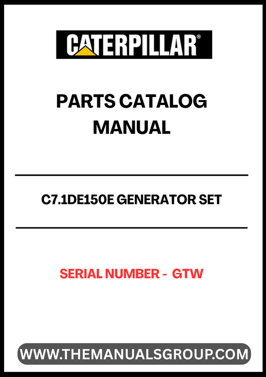 Discover the essential CAT C7.1DE150E Generator Set Parts Catalog Manual, designed specifically for your generator's serial number GTW. This comprehensive manual serves as a vital resource for maintenance and repair, ensuring your equipment operates at peak performance.