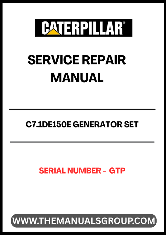  Ensure the longevity and optimal performance of your CAT C7.1DE150E Generator Set with our comprehensive Service Repair Manual. Designed specifically for the GTP serial number range, this manual provides detailed instructions and insights to help you troubleshoot and maintain your generator effectively.
