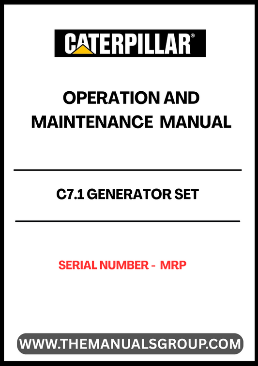 Discover the essential CAT C7.1 Generator Set Operation and Maintenance Manual, specifically designed for serial number MRP. This comprehensive guide is your go-to resource for understanding the intricacies of your generator set, ensuring optimal performance and longevity.