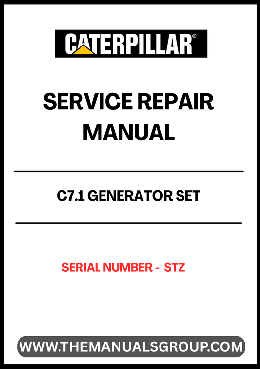 Ensure the longevity and optimal performance of your CAT C7.1 Generator Set with our comprehensive Service Repair Manual. Designed specifically for serial number STZ, this manual provides detailed instructions and insights to help you troubleshoot and maintain your generator effectively.