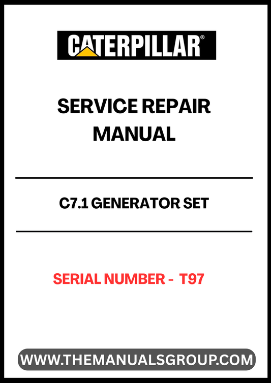 Ensure your CAT C7.1 Generator Set operates at peak performance with our comprehensive Service Repair Manual, specifically designed for serial number T97. This manual is an essential resource for technicians and operators, providing detailed instructions and insights to troubleshoot and maintain your generator effectively.