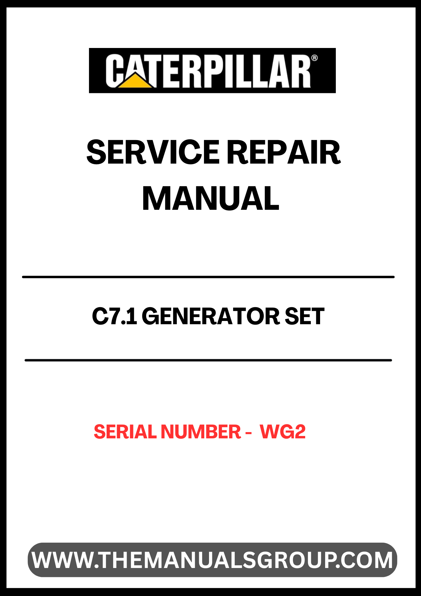 Discover the essential CAT C7.1 Generator Set Service Repair Manual, specifically designed for serial number WG2. This comprehensive guide is your go-to resource for maintaining and troubleshooting your generator, ensuring optimal performance and longevity.
