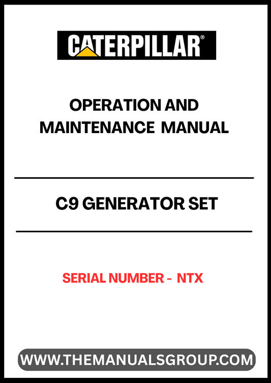 Discover the essential CAT C9 Generator Set Operation and Maintenance Manual, specifically designed for serial number NTX. This comprehensive guide is your go-to resource for understanding the intricacies of your generator set, ensuring optimal performance and longevity.