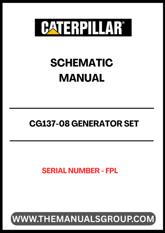 Discover the CAT CG137-08 Generator Set Schematic Manual, designed specifically for serial number FPL. This comprehensive manual provides detailed schematics that are essential for understanding the inner workings of your generator set, ensuring optimal performance and maintenance.