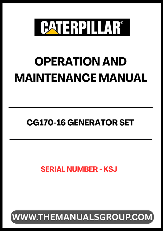 Discover the essential CAT CG170-16 Generator Set Operation and Maintenance Manual, specifically designed for serial number KSJ. This comprehensive guide is your go-to resource for understanding the operation, maintenance, and troubleshooting of your generator set, ensuring optimal performance and longevity.