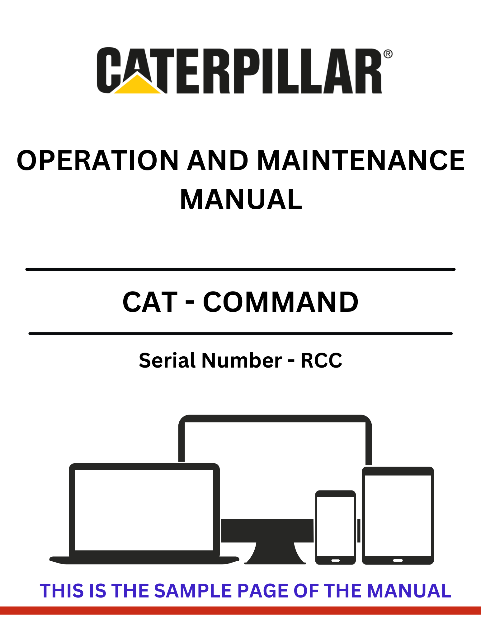 Access the CAT Command Operation and Maintenance Manual for S/N - RCC. Enhance your equipment's efficiency with expert guidance and detailed instructions.