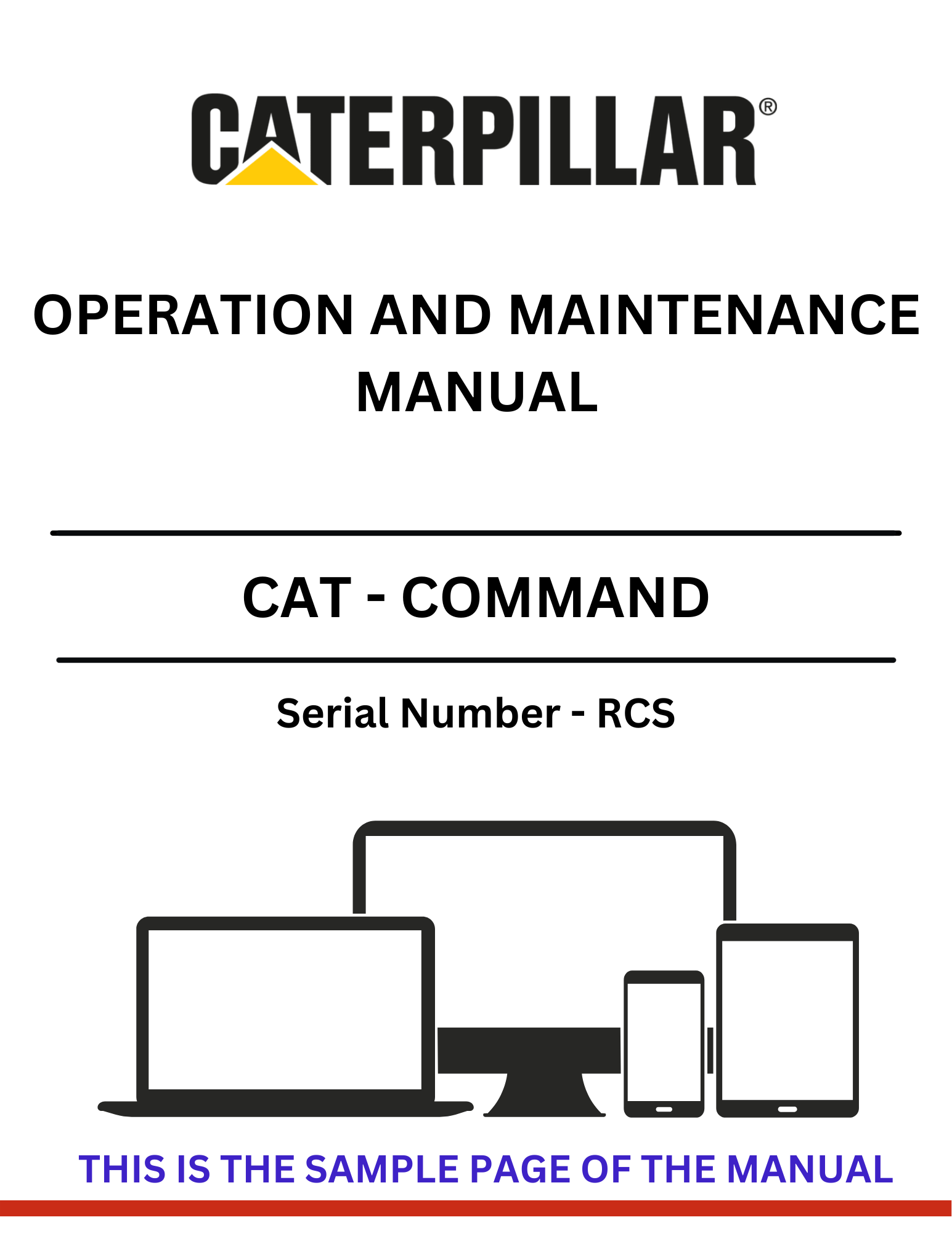 Discover the comprehensive CAT Command Operation and Maintenance Manual for S/N - RCS. Ensure optimal performance and maintenance of your equipment today.