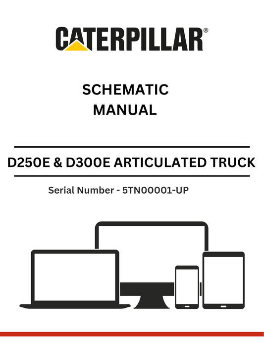 Discover detailed schematics for CAT D250E & D300E articulated trucks powered by the 3306 engine. Access manuals for S/N 5TN00001-UP for optimal performance.