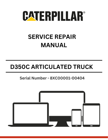 Discover the comprehensive service repair manual for the CAT D350C Articulated Dump Truck, featuring detailed guidance for S/N 8XC00001-00404 powered by the 3306 engine.