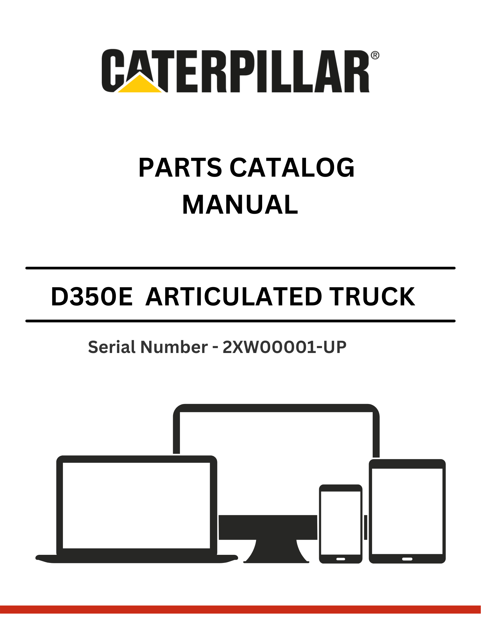 Explore our comprehensive catalog manual for CAT D350E II articulated truck parts. Find detailed specifications and parts for S/N 2XW00001-UP.
