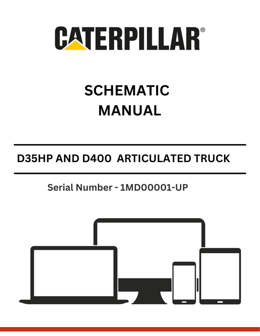 Discover the CAT D35HP and D400 articulated truck schematic manual, featuring detailed insights for models S/N 1MD00001-UP powered by the 3406 engine.