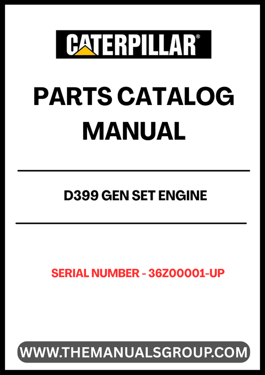 Enhance the performance and longevity of your CAT D399 Gen Set with our comprehensive Engine Parts Catalog Manual, specifically designed for serial numbers 36Z00001 and up. This manual serves as an essential resource for identifying and sourcing the right parts, ensuring your equipment runs smoothly and efficiently.
