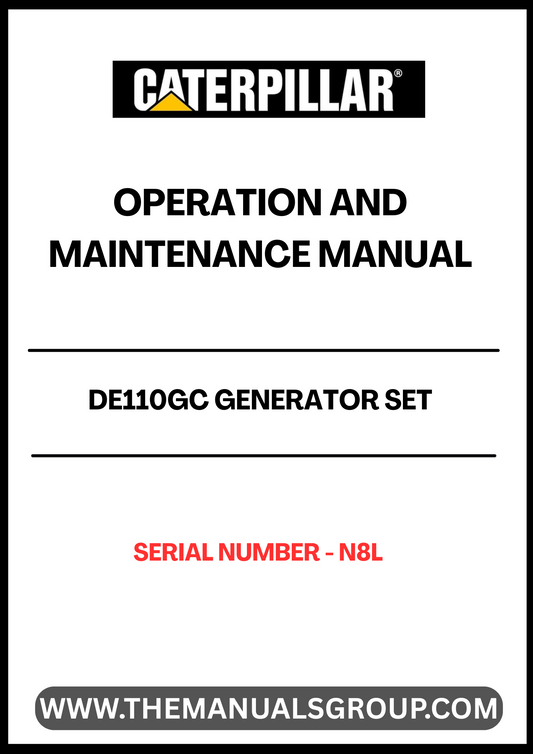 Ensure the optimal performance of your CAT DE150GC Generator Set with the comprehensive Operation and Maintenance Manual. This essential guide, tailored specifically for serial number N8L, provides detailed instructions and insights to help you operate your generator efficiently and safely.