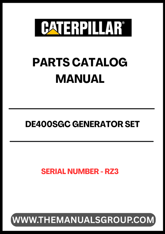 Discover the essential CAT DE400SGC Generator Set Parts Catalog Manual, specifically designed for serial number RZ3. This comprehensive manual serves as a vital resource for maintenance and repair, ensuring your generator operates at peak performance. With detailed diagrams and part specifications, you can easily identify and source the components you need.