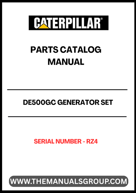 Discover the CAT DE500GC Generator Set Parts Catalog Manual, specifically designed for serial number RZ4. This comprehensive manual serves as an essential resource for maintenance and repair, ensuring your generator operates at peak performance.