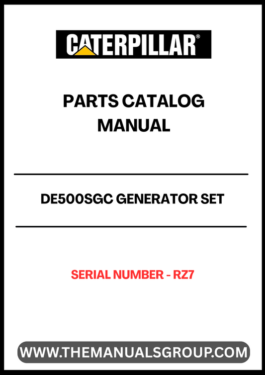 Discover the CAT DE500SGC Generator Set Parts Catalog Manual, specifically designed for serial number RZ7. This comprehensive manual is an essential resource for anyone looking to maintain or repair their generator set, ensuring optimal performance and longevity.