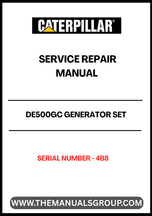 Ensure your CAT DE500SGC Generator Set operates at peak performance with the comprehensive Service Repair Manual, specifically designed for serial number 4B8. This manual is an essential resource for technicians and operators, providing detailed instructions and insights for effective maintenance and troubleshooting.