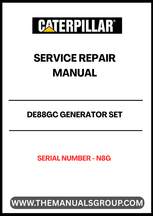 Ensure the longevity and optimal performance of your CAT DE88GC Generator Set with the comprehensive Service Repair Manual, specifically designed for serial number N8G. This manual is an essential resource for technicians and DIY enthusiasts alike, providing detailed instructions and insights into maintenance and repair procedures.