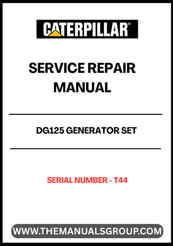 Ensure your CAT DG125 Generator Set operates at peak performance with our comprehensive Service Repair Manual, specifically designed for serial number T44. This manual is an essential resource for technicians and DIY enthusiasts alike, providing detailed instructions and insights for effective maintenance and repair.