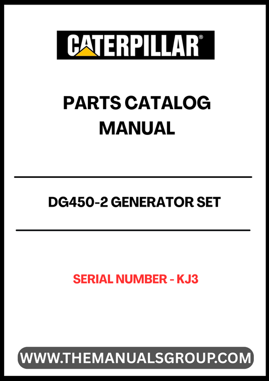 Discover the essential CAT DG450-2 Generator Set Parts Catalog Manual, specifically designed for serial number KJ3. This comprehensive manual serves as a vital resource for maintenance and repair, ensuring your generator operates at peak performance. With detailed diagrams and part specifications, you can easily identify and source the components you need.