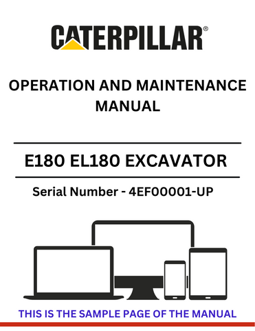  Enhance your operational efficiency with the CAT E180 EL180 Excavator Operation and Maintenance Manual. Designed specifically for models with serial number 4EF00001 and above, this comprehensive guide provides essential insights into the effective use and upkeep of your excavator powered by the reliable 3204 engine.