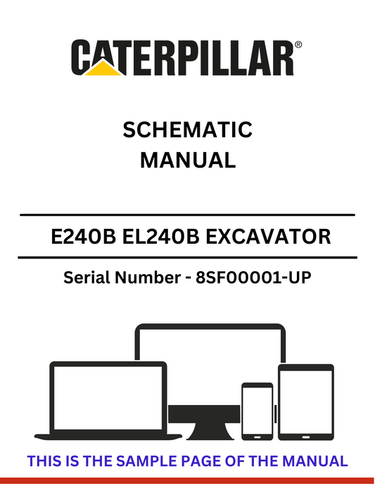 Unlock the full potential of your CAT E240B and EL240B excavators with our comprehensive Schematic Manual, designed specifically for serial numbers 8SF00001 and up. This manual provides detailed diagrams and schematics that simplify troubleshooting and maintenance, ensuring your machinery operates at peak performance.
