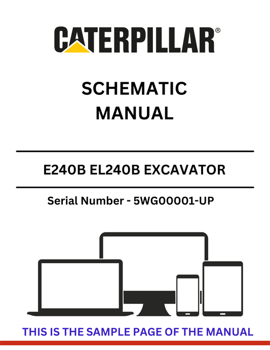 Unlock the full potential of your CAT E240B and EL240B excavators with our comprehensive Schematic Manual, specifically designed for serial numbers 5WG00001 and up. This manual provides detailed diagrams and schematics that are essential for understanding the intricate systems of your machinery, ensuring you can perform maintenance and repairs with confidence.