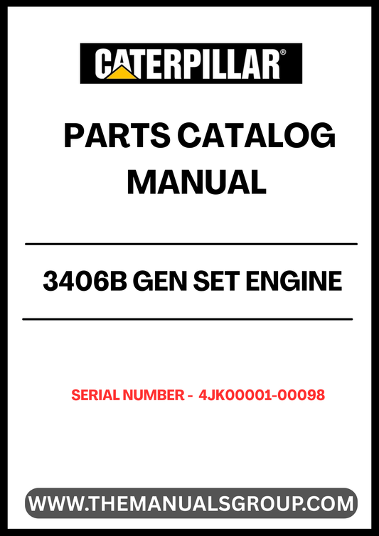 Discover the essential CAT 3406B Gen Set Engine Parts Catalog Manual, specifically designed for serial numbers 4JK00001-00098. This comprehensive manual is your go-to resource for identifying and sourcing the right parts for your engine, ensuring optimal performance and longevity.
