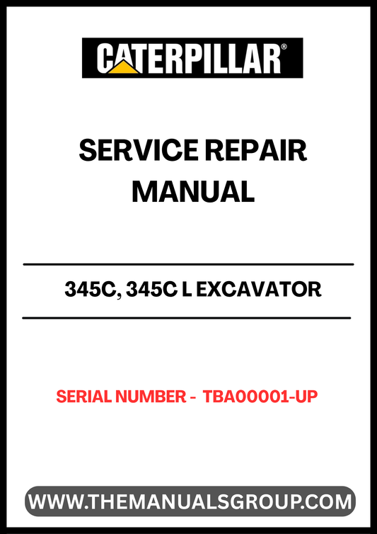 Introducing the CAT 345C and 345C L Excavator Service Repair Manual, designed specifically for serial numbers TBA00001 and up. This comprehensive manual is an essential resource for technicians and operators, providing detailed insights into the maintenance and repair of your excavator. With clear illustrations and step-by-step instructions, you can ensure your machine operates at peak performance.