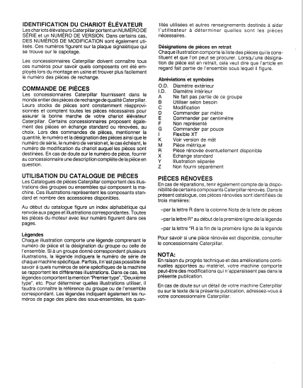 CAT FORKLIFT M25D SPARE PARTS MANUAL - PDF FILE