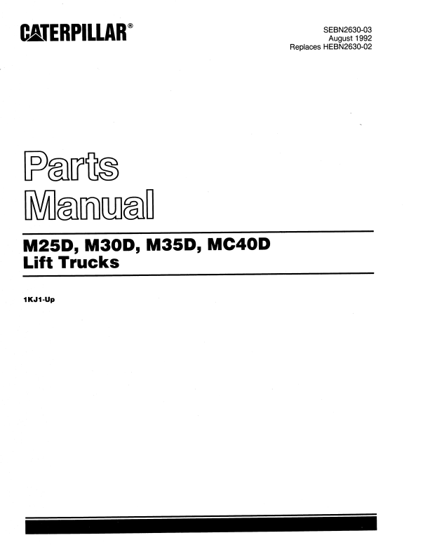 CAT FORKLIFT M35D SPARE PARTS MANUAL - PDF FILE