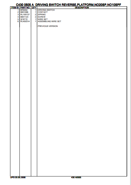 CAT FORKLIFT NRM20K SPARE PARTS MANUAL - PDF FILE