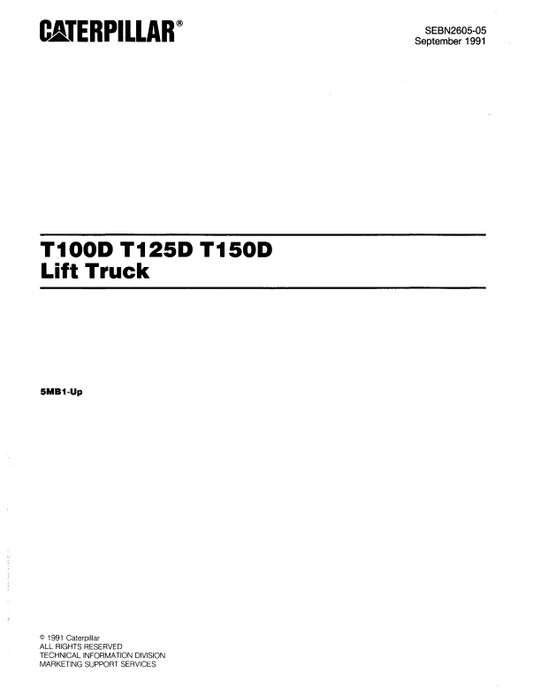 CAT FORKLIFT T150D SPARE PARTS MANUAL - PDF FILE