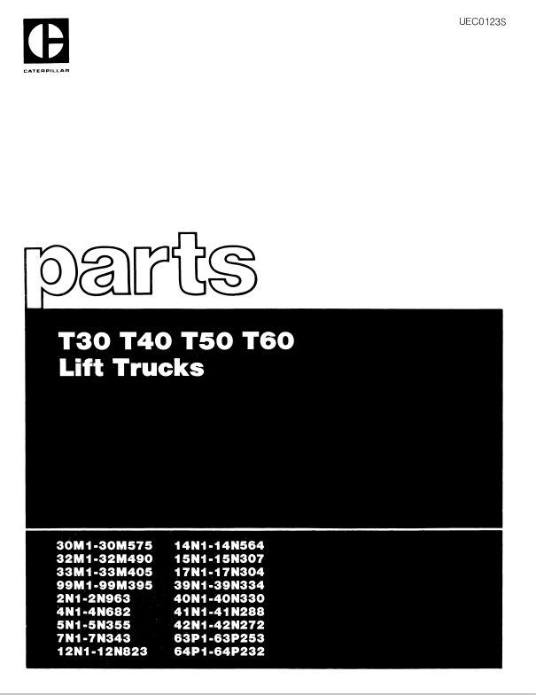 CAT FORKLIFT T30 SPARE PARTS MANUAL - PDF FILE